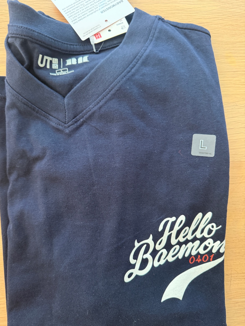 Brand New BABYMONSTER X Uniqlo  UT Graphic T-Shirt Women Size L- NAVY BLUE